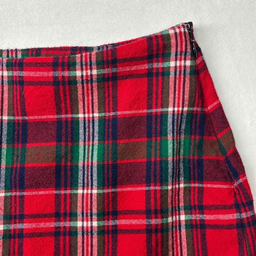 Vineyard Vines Plaid Scalloped Hem Mini Skirt Women Size‎ 2 Red Green Blue